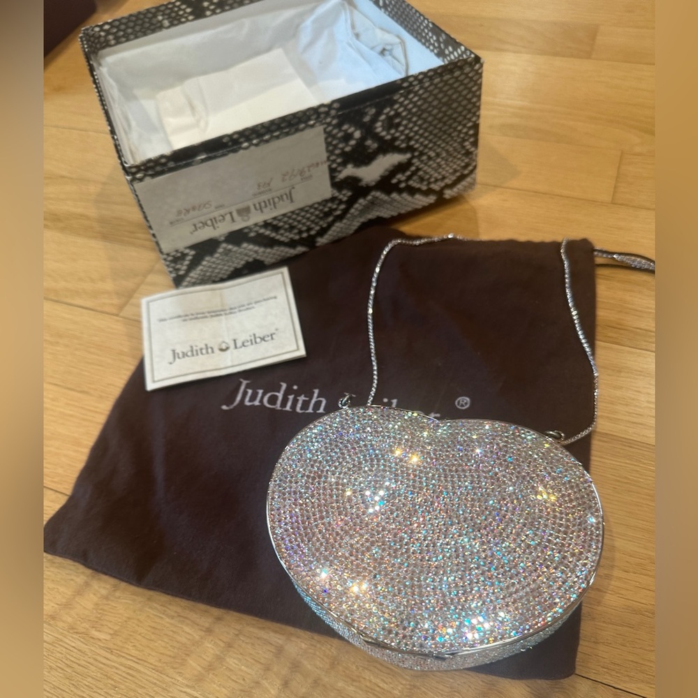 Judith Leiber Swarovski Crystal Heart Soul Wedding Clutch Shoulder Bag
